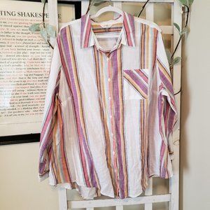 *ONLY WORN ONCE* Multi-Color Boho Button Up